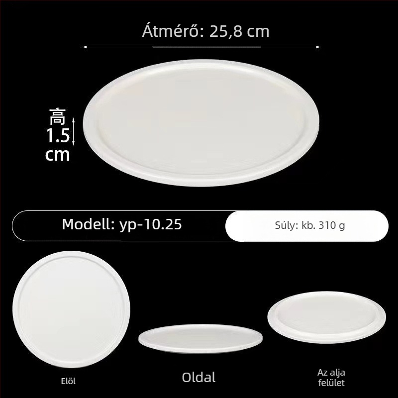 Melamin tál lapos, tartóval – kör, csíkos mintázat, aláglazúros szín, logó nyomtatás és testreszabás elérhető