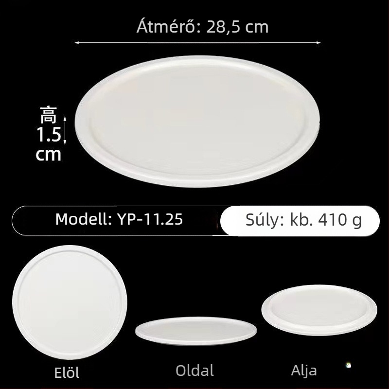 Melamin tál lapos, tartóval – kör, csíkos mintázat, aláglazúros szín, logó nyomtatás és testreszabás elérhető