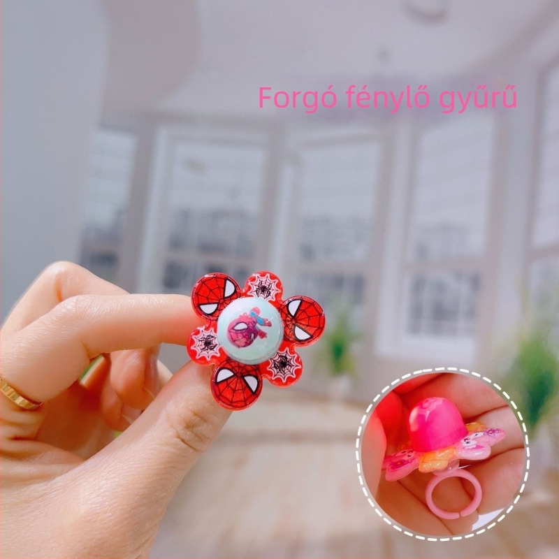 Gyermekeknek forgó gyűrű — műanyag/gyanta, rajzfilmszerű stílus, Lányos Hercegnő sorozat, logó nyomtatás lehetősége