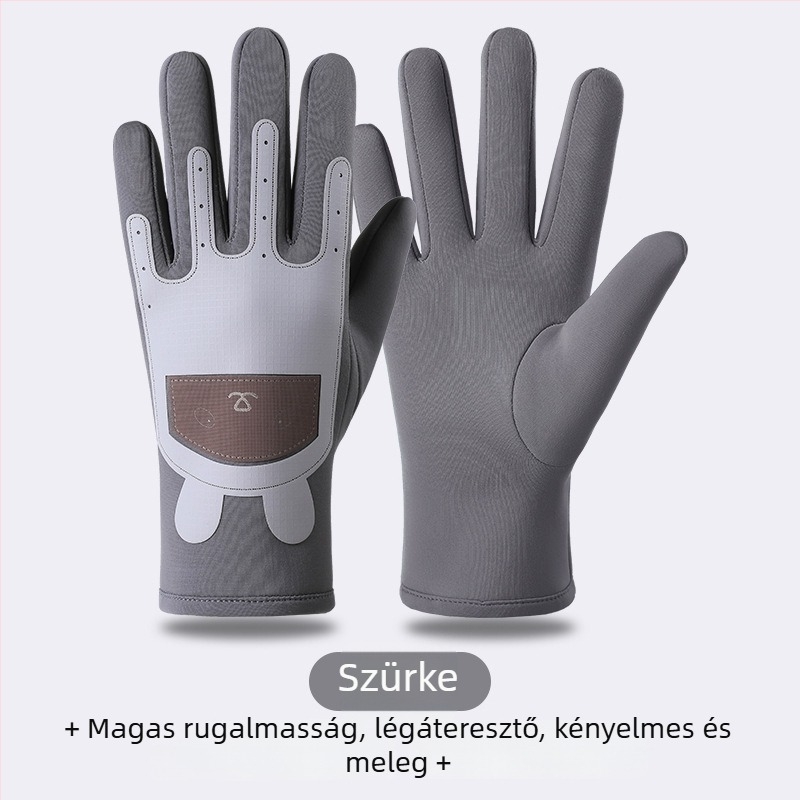 Gyerekek téli kerékpáros kesztyűi, fleece béléssel, szélálló, fagyálló, 6–10 éveseknek
