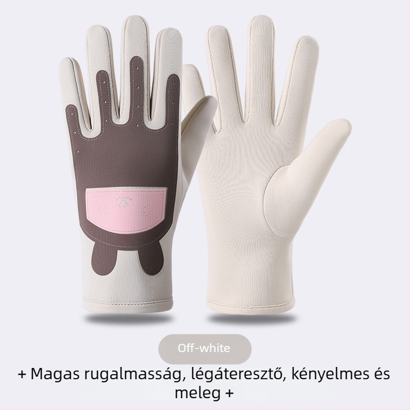 Gyerekek téli kerékpáros kesztyűi, fleece béléssel, szélálló, fagyálló, 6–10 éveseknek