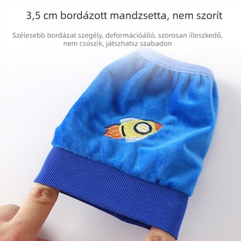 Gyerekeknek szánt ujjvédők, szennyeződés elleni védelemmel, őszi-téli szezonra, mesés mintával, hímzett, poliészter rostból