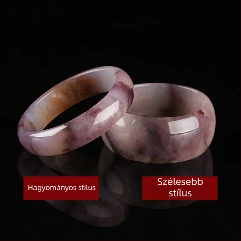 Természetes jáde karkötő geometriai formával, csiszolt felülettel, testreszabható