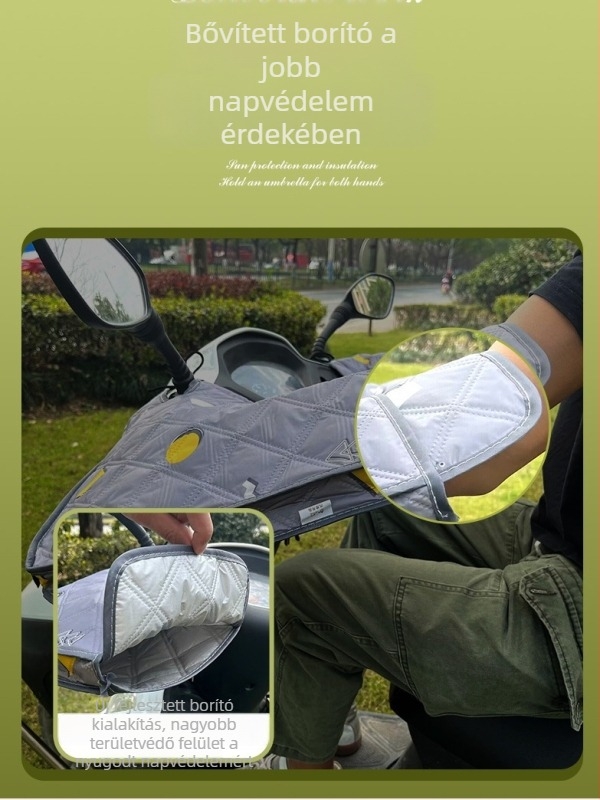 Nagy méretű elektromos motorkerékpár napvédő kesztyűk, szélvédett és vízálló markolatvédő tavasz-őszre — Márka Unique; Anyag: Egyéb; Importált: Nem; Használat: kerékpáros kesztyűk