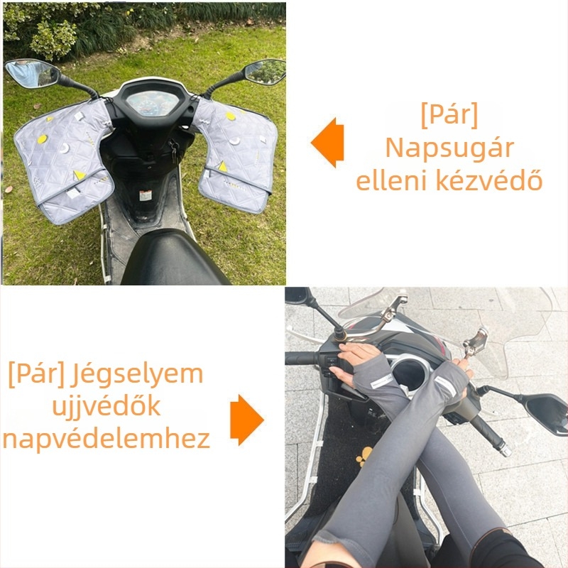 Nagy méretű elektromos motorkerékpár napvédő kesztyűk, szélvédett és vízálló markolatvédő tavasz-őszre — Márka Unique; Anyag: Egyéb; Importált: Nem; Használat: kerékpáros kesztyűk