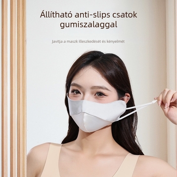 Selyemből készült szemmaszk 3D dizájnnal, UV védelem, egyszínű minta, fülkötő pánttal, dekoratív, uniszex