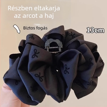 Hajcsat buborékos masnival, kézzel készített, rögzítés típusa: csipesz, anyagok: textil, akril, háló