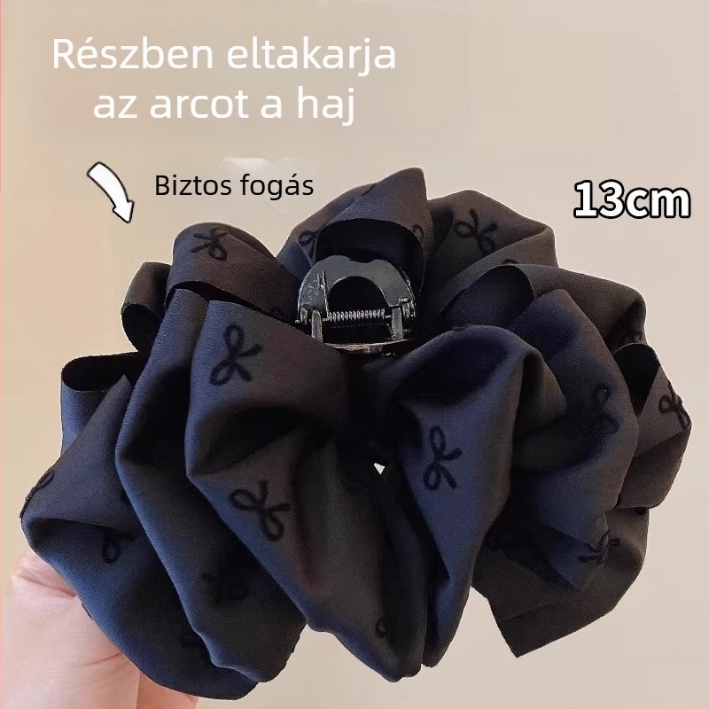 Hajcsat buborékos masnival, kézzel készített, rögzítés típusa: csipesz, anyagok: textil, akril, háló