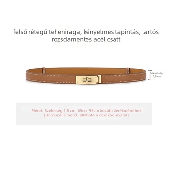 Kelly női öv valódi bőrből | első osztályú tehénbőr; övcsat anyaga: ötvözet; záródás: csattal; szélesség kevesebb, mint 2 cm; stílus: üzleti, elegáns, univerzális