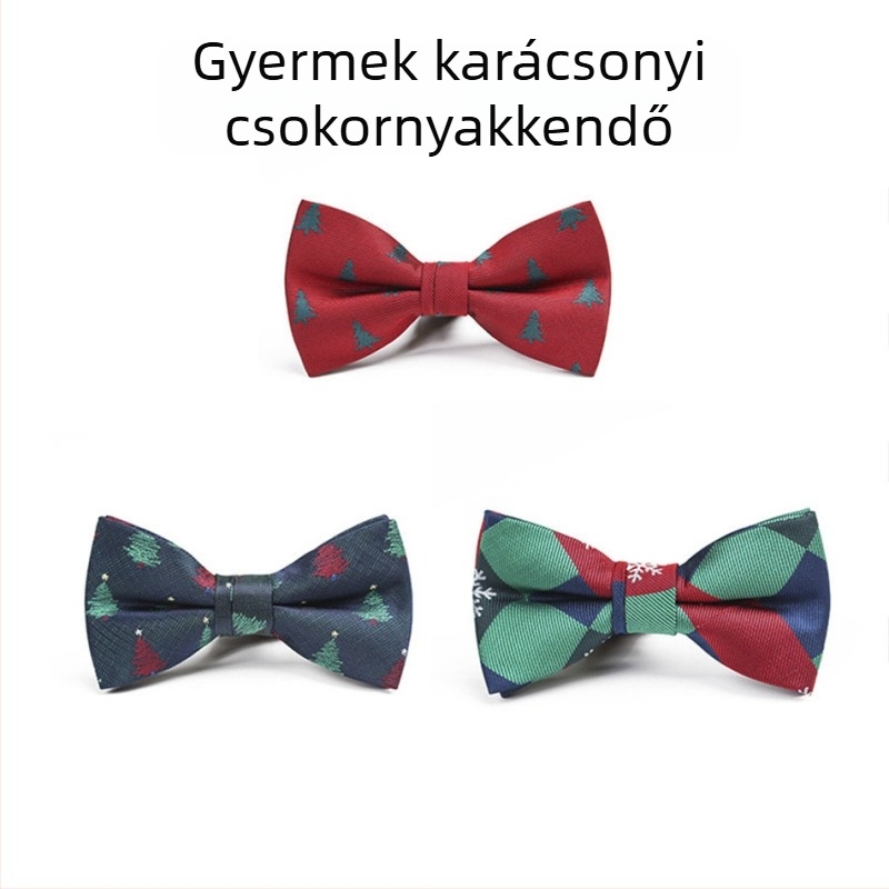 Gyerekeknek készült gallérvirágos csokornyakkendő, kartuns mintával, poliészter fonal, lapos fej