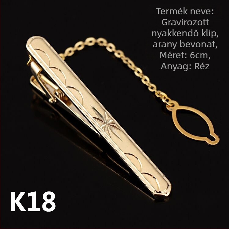 Nyakkendőcsipesz – réz, uniszex/üzleti stílus, súly 0,01 kg