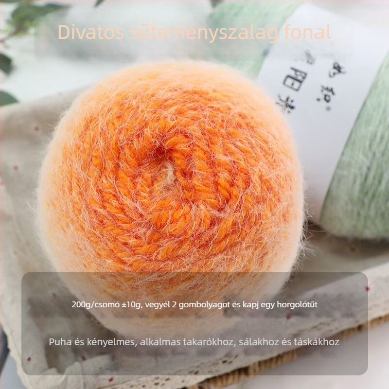Takarófonal gradient dizájnnal, Semi-worsted, ball yarn formájú fonal, kézi kötéshez, alias Cake line, márka Also Warm