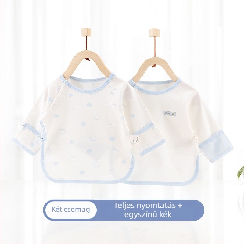Újszülött uniszex pamut hosszú ujjú overál, 100% pamut, 0–12 hónap, tavasz–ősz