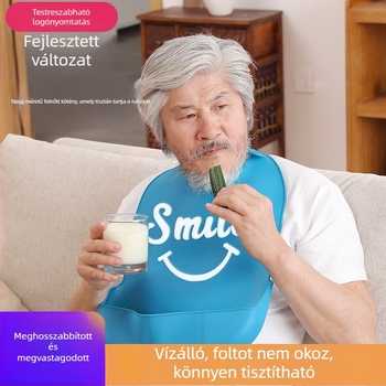 Szilikon etetőkötény vízálló 3D ételosztó zsebbel és nyálzsákkal, uniszex, élelmiszer-minőségű szilikon