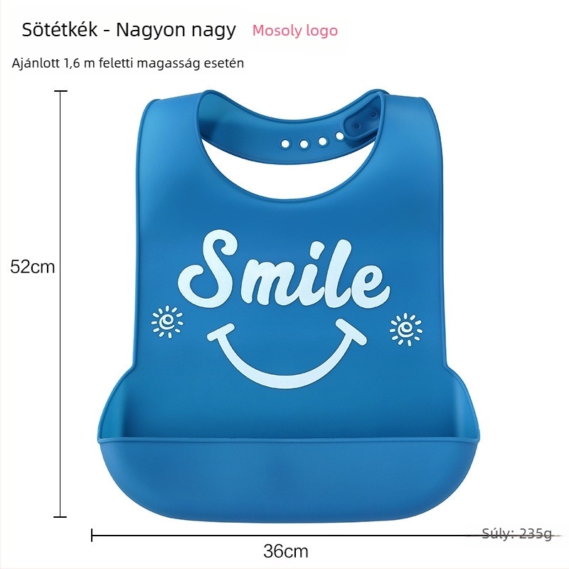Szilikon etetőkötény vízálló 3D ételosztó zsebbel és nyálzsákkal, uniszex, élelmiszer-minőségű szilikon