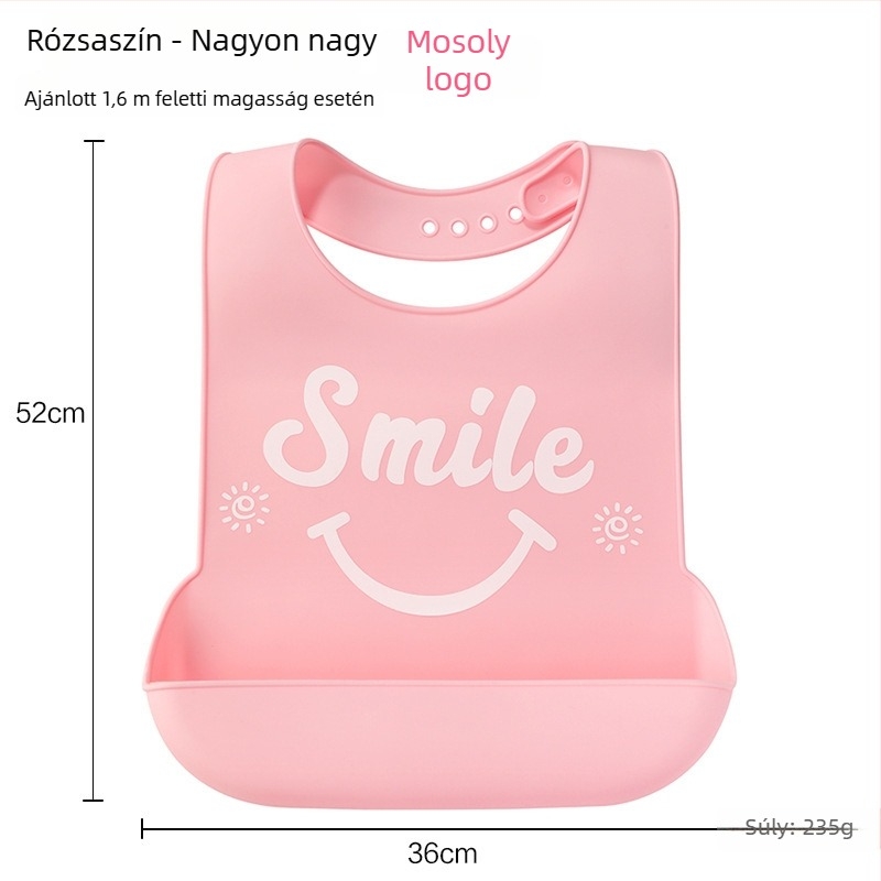 Szilikon etetőkötény vízálló 3D ételosztó zsebbel és nyálzsákkal, uniszex, élelmiszer-minőségű szilikon
