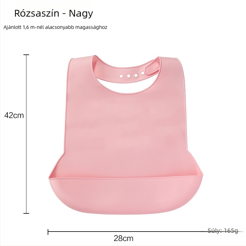 Szilikon etetőkötény vízálló 3D ételosztó zsebbel és nyálzsákkal, uniszex, élelmiszer-minőségű szilikon