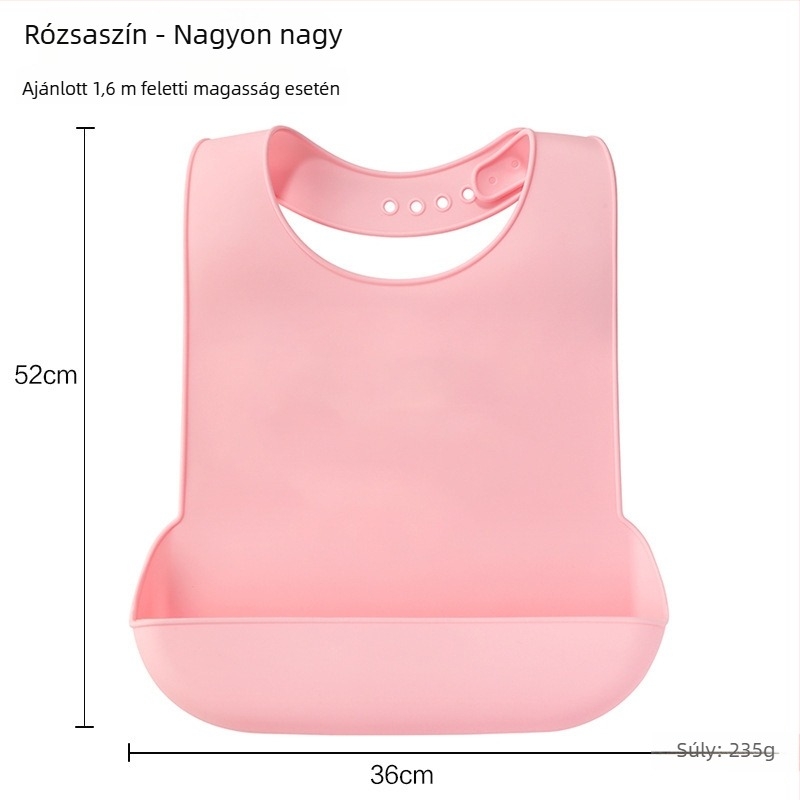 Szilikon etetőkötény vízálló 3D ételosztó zsebbel és nyálzsákkal, uniszex, élelmiszer-minőségű szilikon