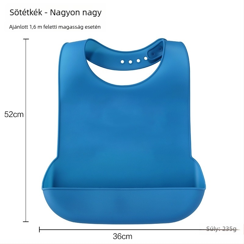 Szilikon etetőkötény vízálló 3D ételosztó zsebbel és nyálzsákkal, uniszex, élelmiszer-minőségű szilikon