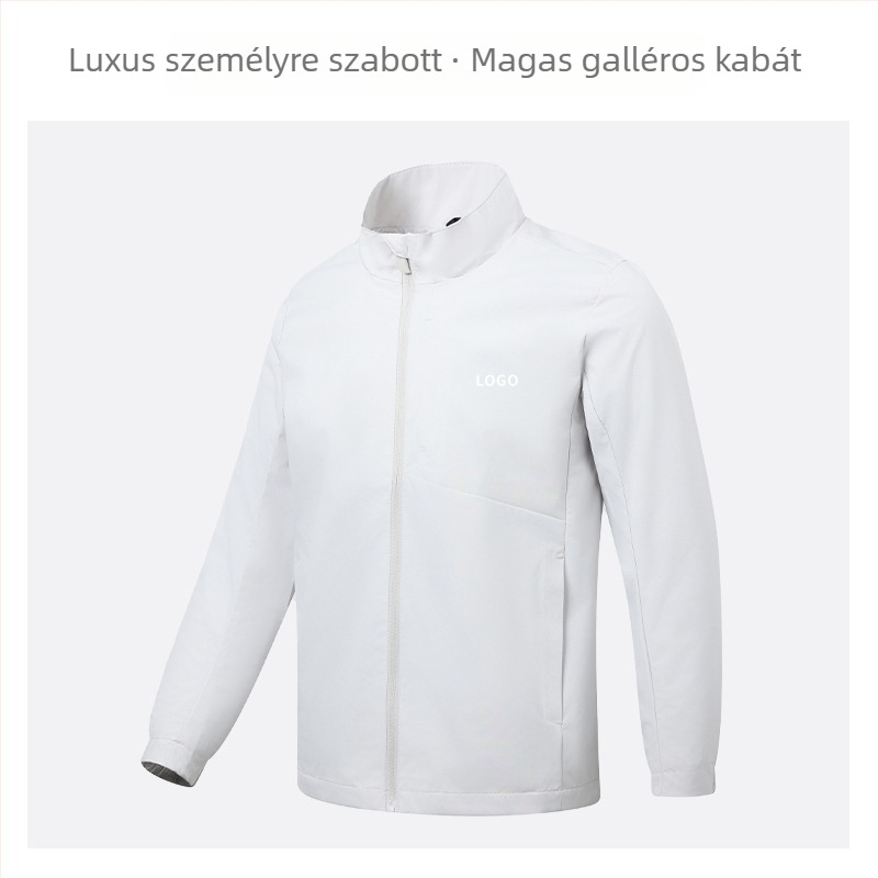 Álligalléros dzseki logóhímzéssel – vékony őszi férfi munkaruha, céges egyenruha
