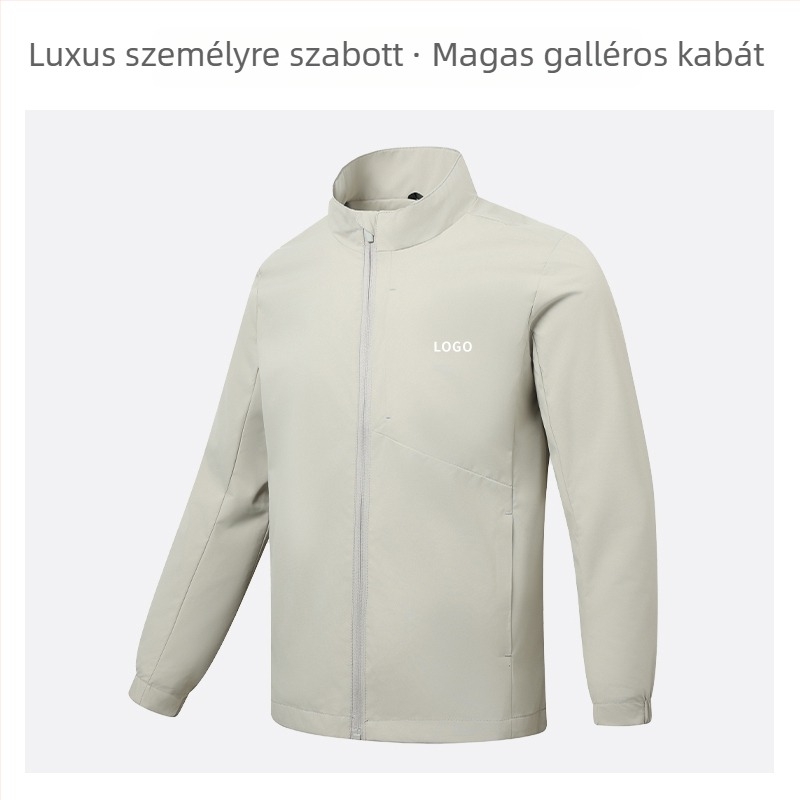 Álligalléros dzseki logóhímzéssel – vékony őszi férfi munkaruha, céges egyenruha