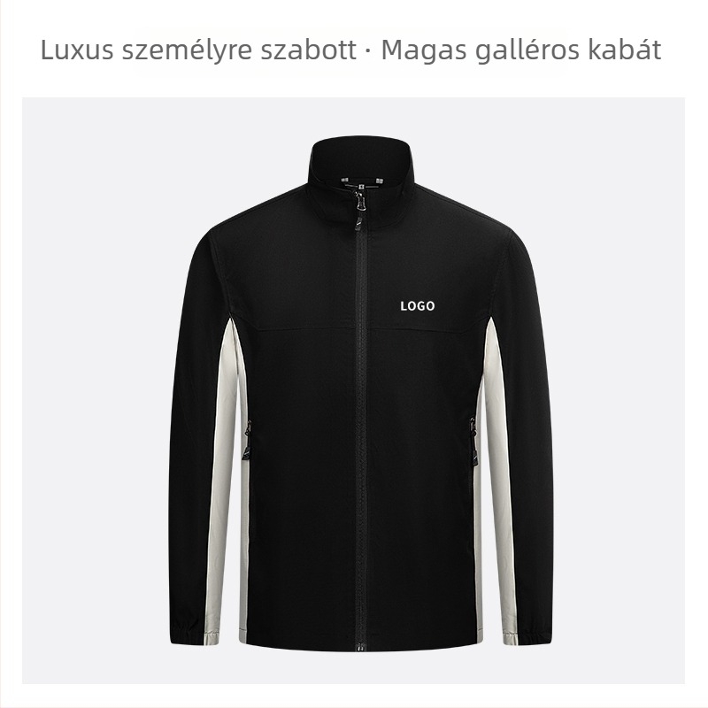 Álligalléros dzseki logóhímzéssel – vékony őszi férfi munkaruha, céges egyenruha