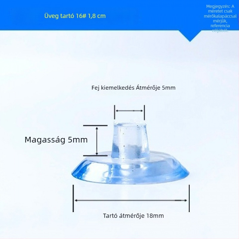 PVC vákuumos autórendszám-tartó kampó, gomba fej, átlátszó, több horogos kialakítás, teherbírás 0–1 kg