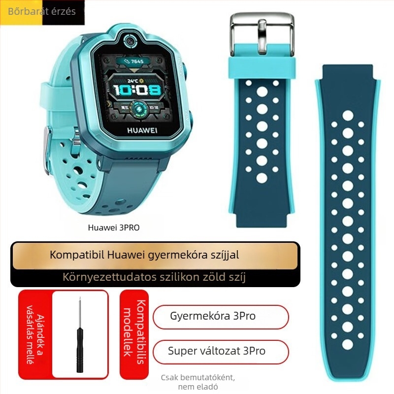 Szilikon óraszíj Huawei Kids' Phone Watch 3 Pro/3S/4X/3-hoz, 18 mm kapcsolódási szélesség, csapzár, egyszerű stílus