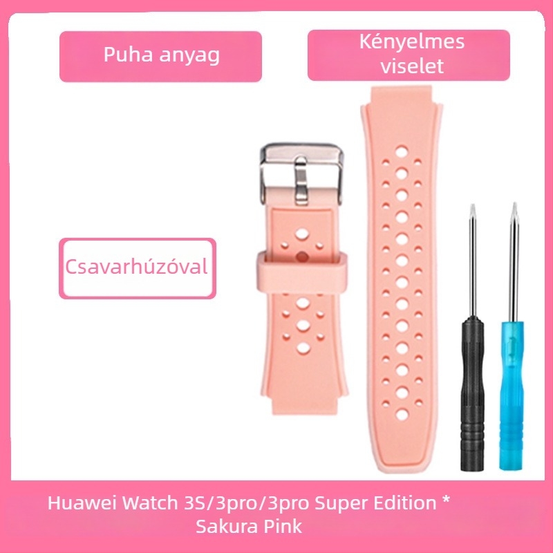 Szilikon óraszíj Huawei Kids' Phone Watch 3 Pro/3S/4X/3-hoz, 18 mm kapcsolódási szélesség, csapzár, egyszerű stílus