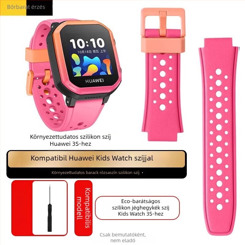 Szilikon óraszíj Huawei Kids' Phone Watch 3 Pro/3S/4X/3-hoz, 18 mm kapcsolódási szélesség, csapzár, egyszerű stílus
