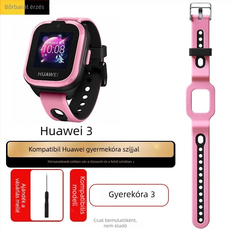 Szilikon óraszíj Huawei Kids' Phone Watch 3 Pro/3S/4X/3-hoz, 18 mm kapcsolódási szélesség, csapzár, egyszerű stílus
