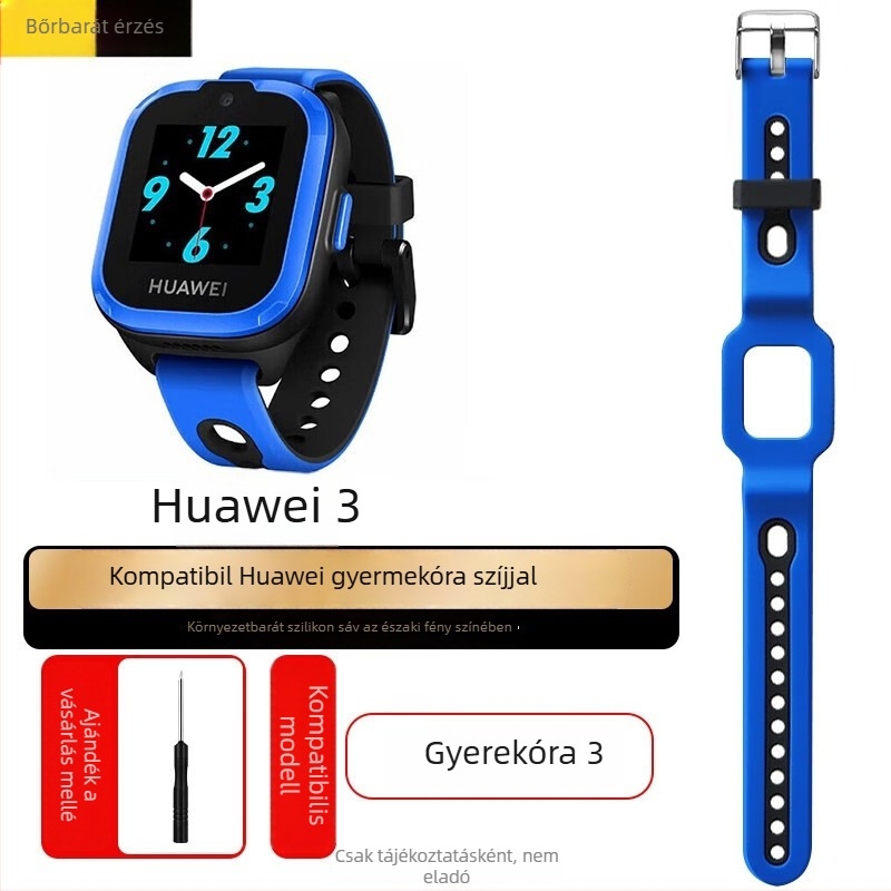 Szilikon óraszíj Huawei Kids' Phone Watch 3 Pro/3S/4X/3-hoz, 18 mm kapcsolódási szélesség, csapzár, egyszerű stílus