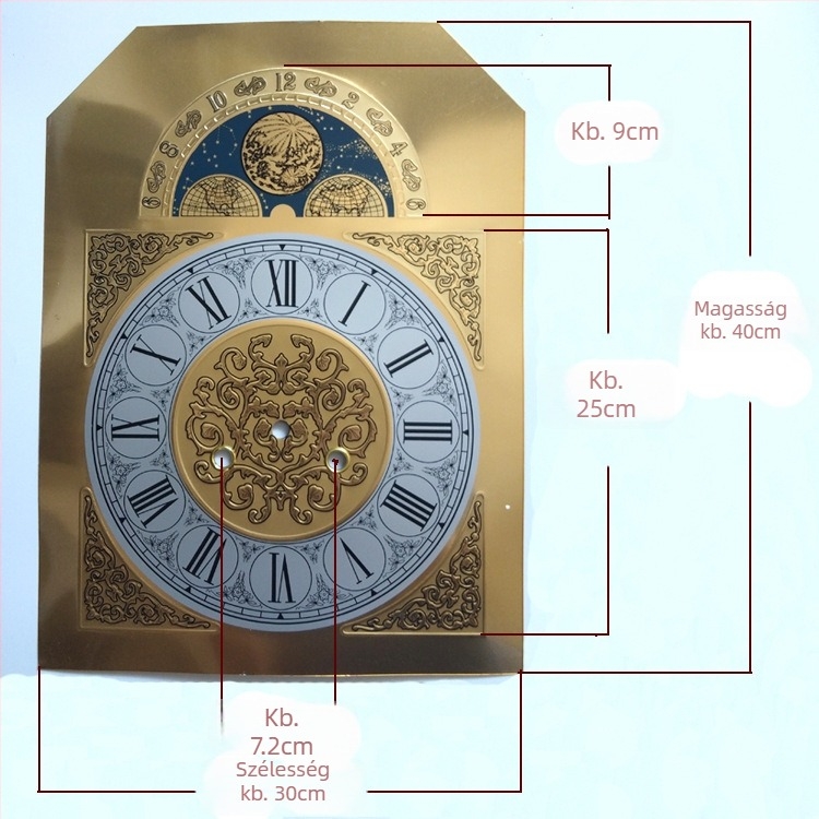 Mechanikus óra fém számlappal, DIY óraarc, vintage számlap, diákoknak szánt kézműves óra alkatrészek, kreatív óra