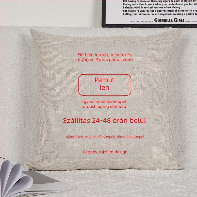 Személyre szabható párnahuzat DIY digitális nyomtatással és logóval