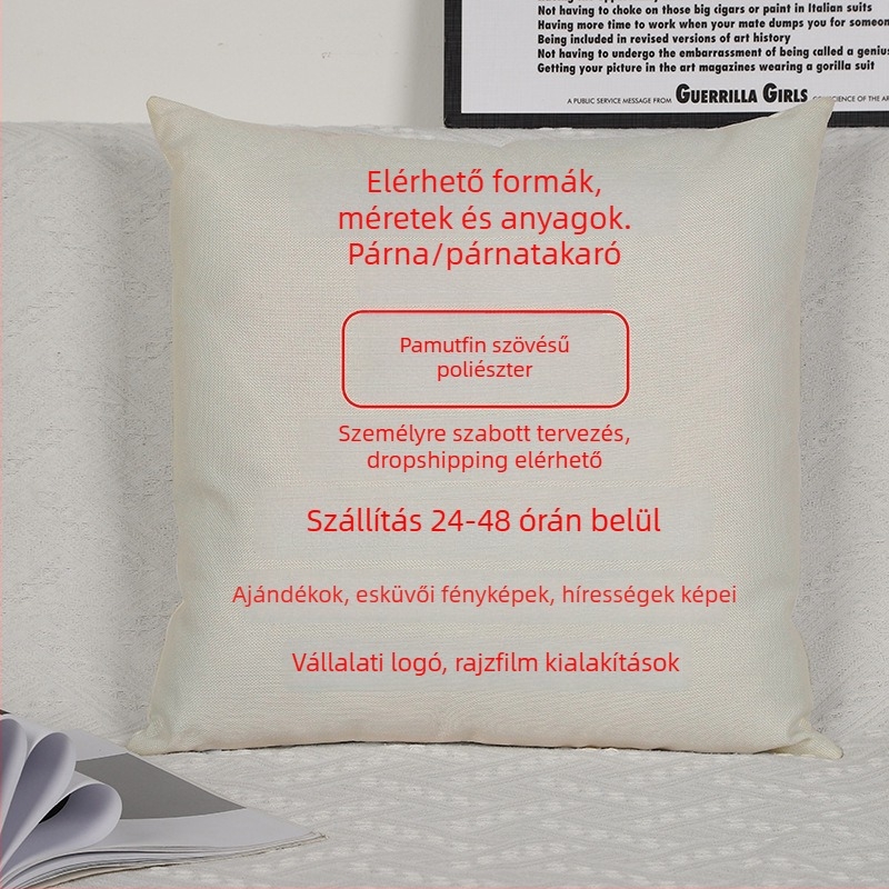 Személyre szabható párnahuzat DIY digitális nyomtatással és logóval