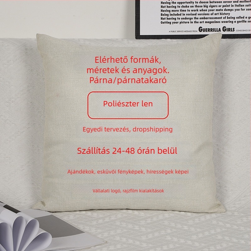 Személyre szabható párnahuzat DIY digitális nyomtatással és logóval