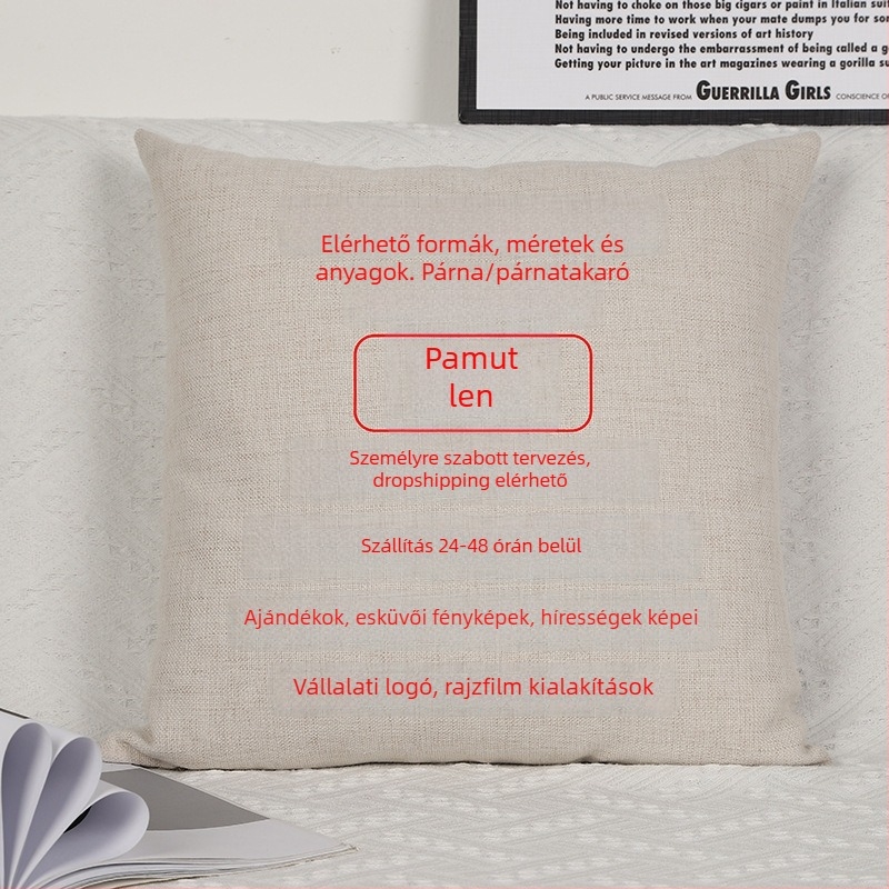 Személyre szabható párnahuzat DIY digitális nyomtatással és logóval
