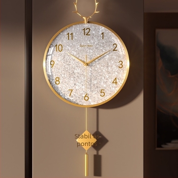 Fali óra, könnyed luxus stílusban, modell 985, mechanikus mozgás, Sun mozgás, akkumulátoros táplálás, fém számlap, üveglap, nappaliba