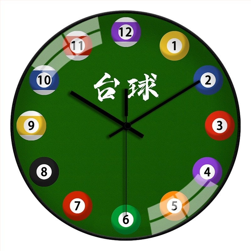 Biliárdterem falióra | Modern stílus, akkumulátoros működés, kvarc mozgás, műanyag tokozás