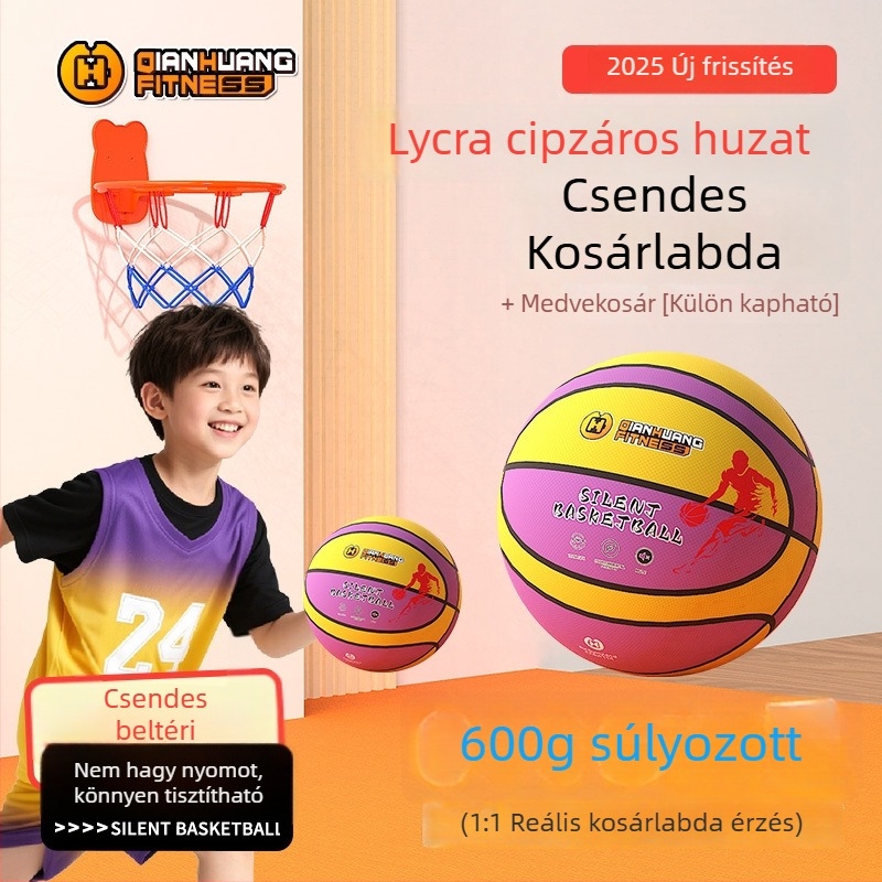 Súlyozott, csendes beltéri kosárlabda gyerekeknek – habból készült, rugalmas labdával és gyűrűvel