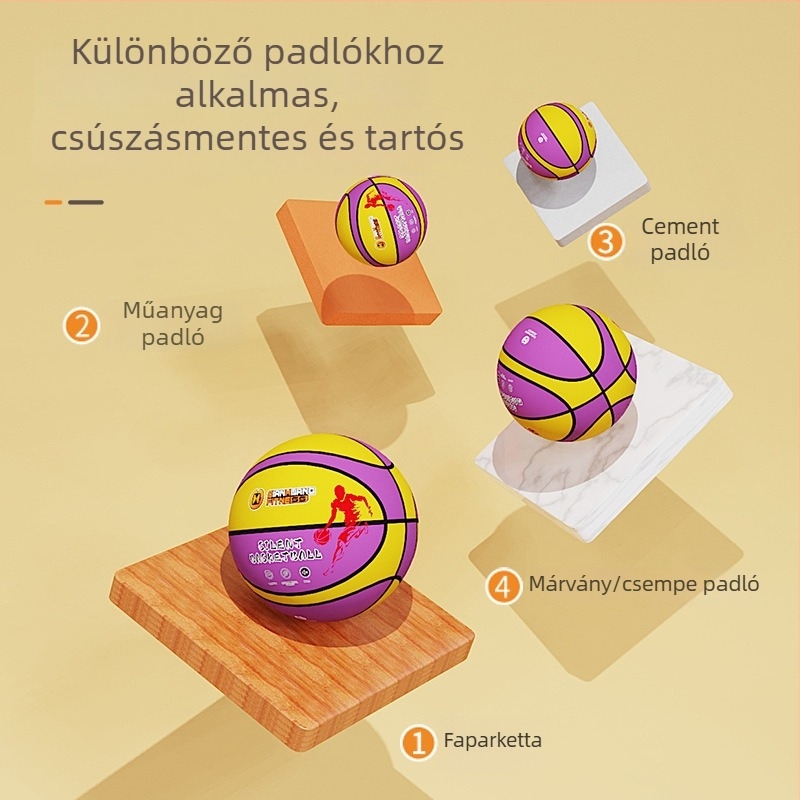 Súlyozott, csendes beltéri kosárlabda gyerekeknek – habból készült, rugalmas labdával és gyűrűvel