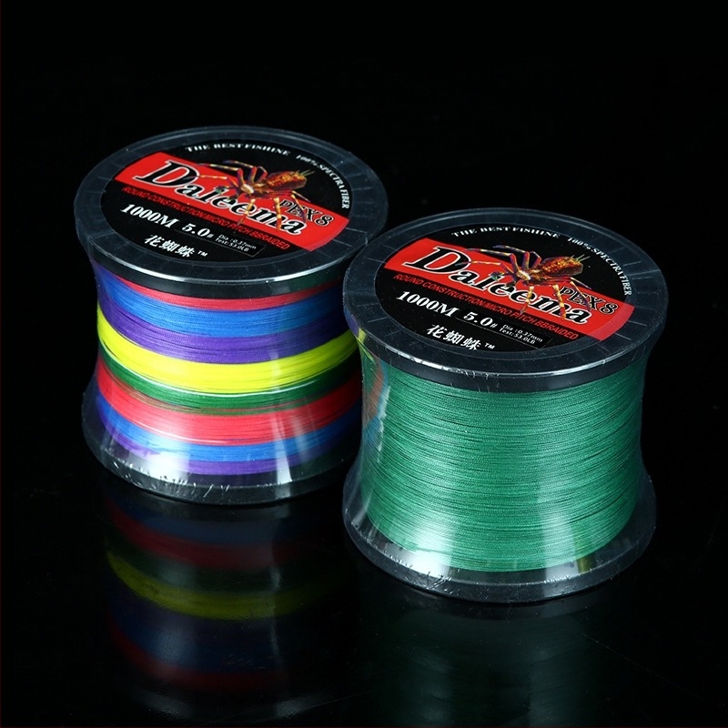 Fő horgász zsinór, 8-szálas PE, hossz 500 m vagy 1000 m, tengeri horgászatra és csalira, dobozban 6 orsó
