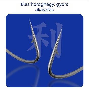 20 darab farkasfog horog készlet, dupla horog, alávezető zsinórral, tüskés, csomózás elleni, használatra kész