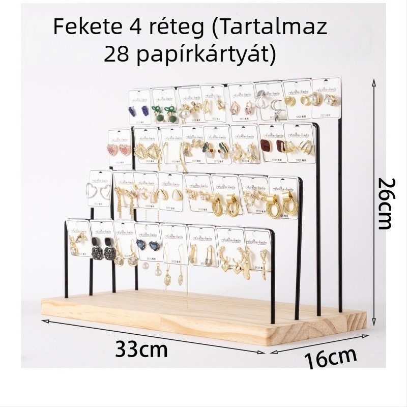 Fém fülbevaló-kiállító állvány, kétszintes, nordic stílus, 2022 őszén bemutatva