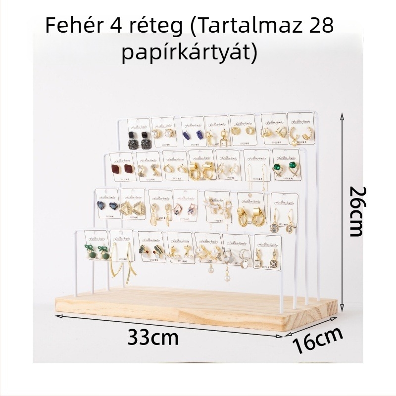 Fém fülbevaló-kiállító állvány, kétszintes, nordic stílus, 2022 őszén bemutatva