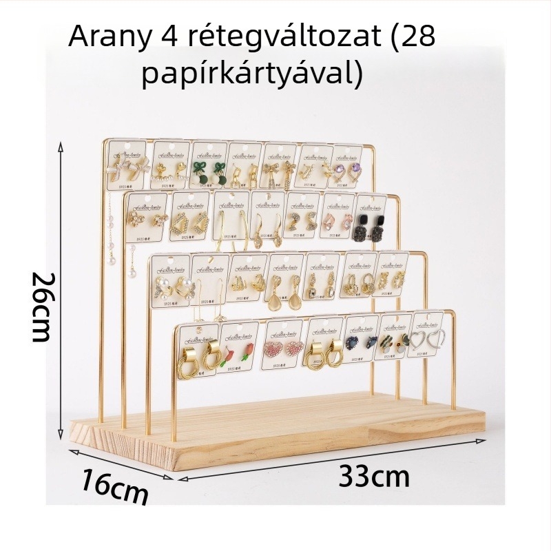 Fém fülbevaló-kiállító állvány, kétszintes, nordic stílus, 2022 őszén bemutatva