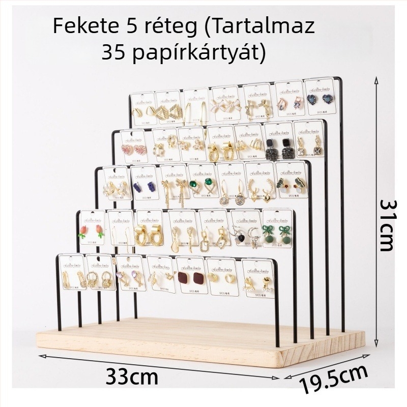 Fém fülbevaló-kiállító állvány, kétszintes, nordic stílus, 2022 őszén bemutatva