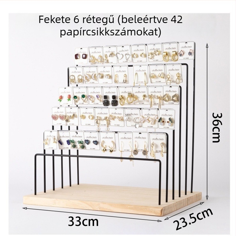 Fém fülbevaló-kiállító állvány, kétszintes, nordic stílus, 2022 őszén bemutatva