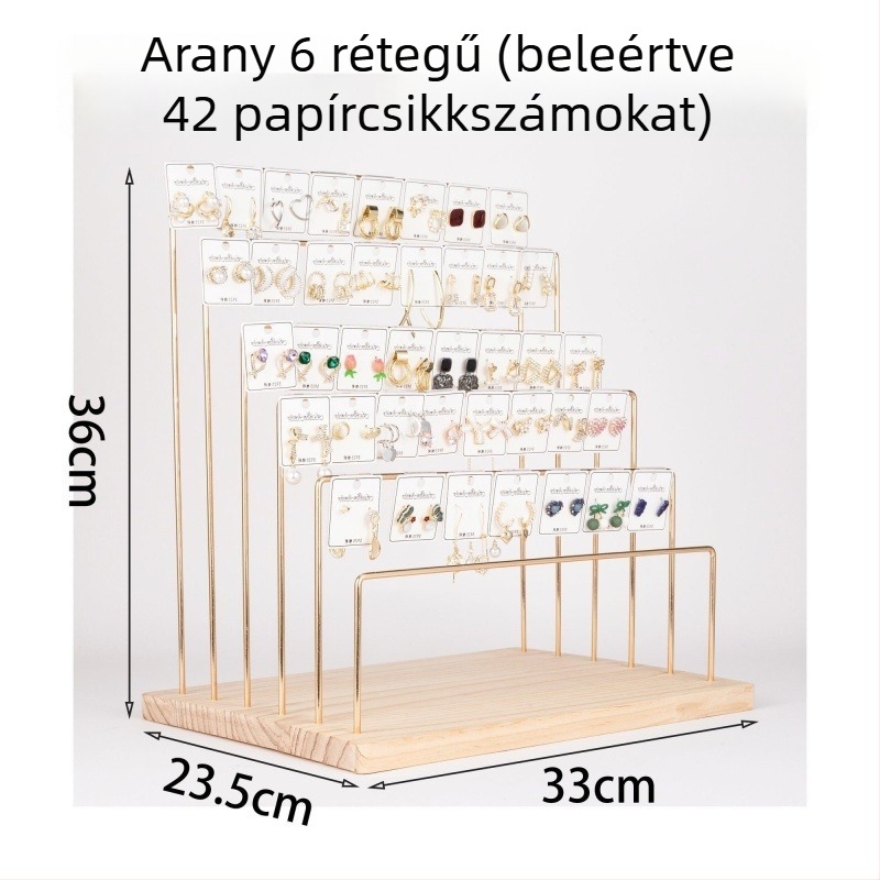 Fém fülbevaló-kiállító állvány, kétszintes, nordic stílus, 2022 őszén bemutatva