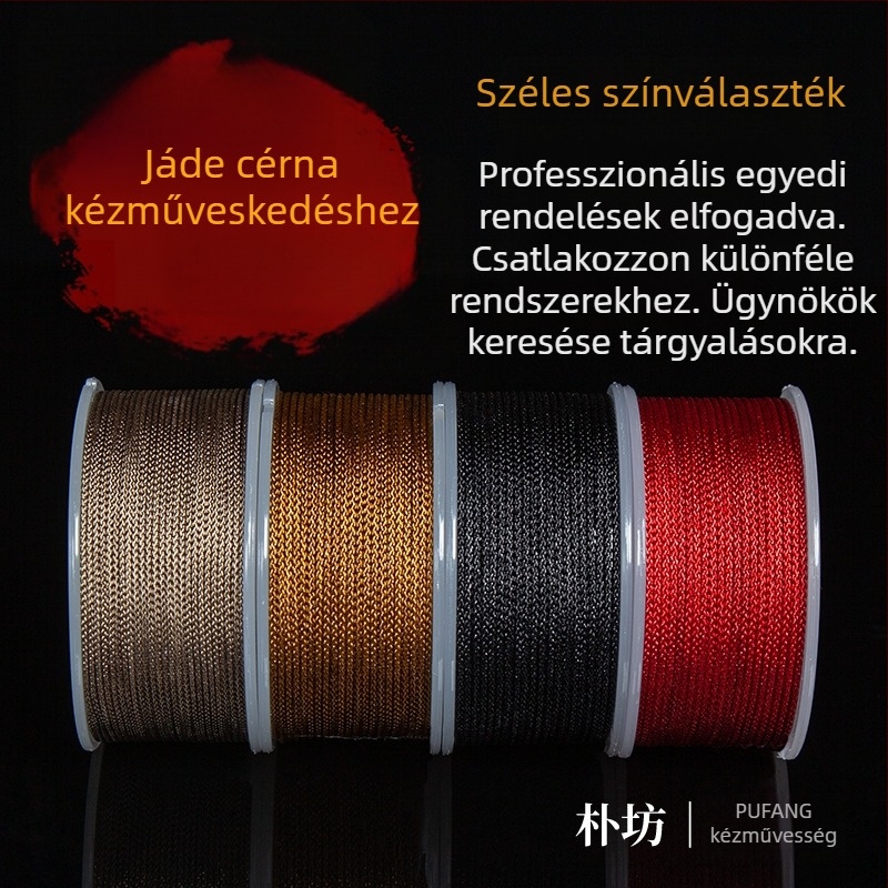 Nylonból készült, kézzel kötött karkötő jáde gyöngyökkel, Bodhi magvakkal, csillag-hold motívummal
